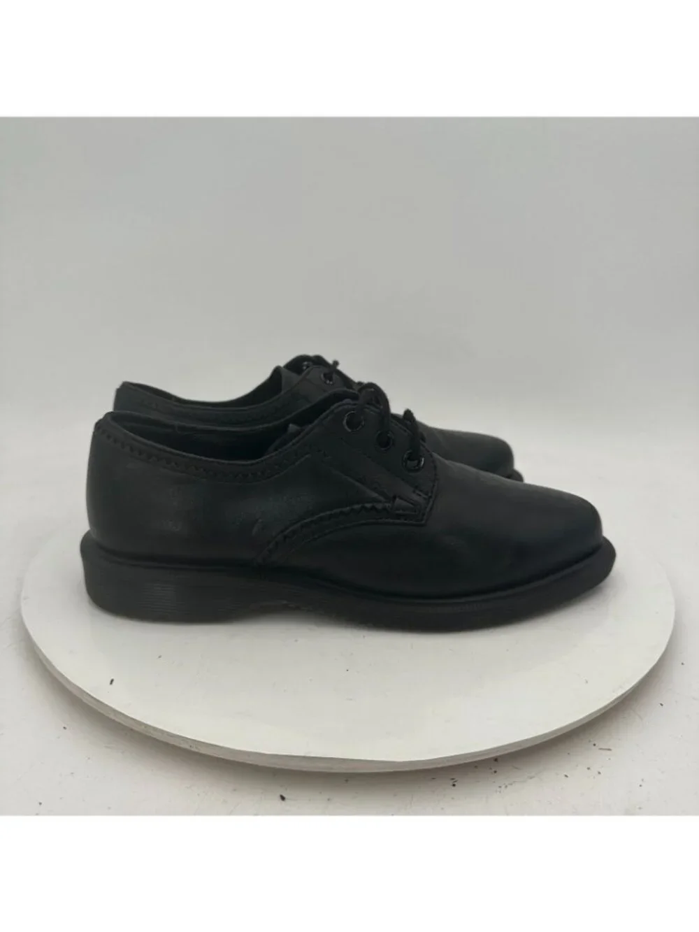 Dr. Martens Trulia Women Size 5 Black Smooth Leather Low Top Derby Shoes - Picture 4 of 11